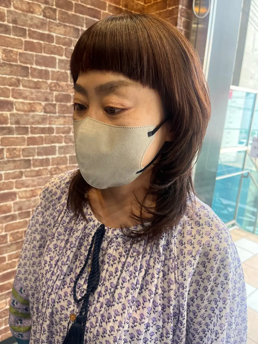 セミロング カラー パーマ ヘアアレンジ キッズ ネイル マツエク・マツパ アイブロウ ブリーチ ケアブリーチ ダブルカラー イヤリングカラー ハイライトカラー 久木原 ゆりのヘアスタイル