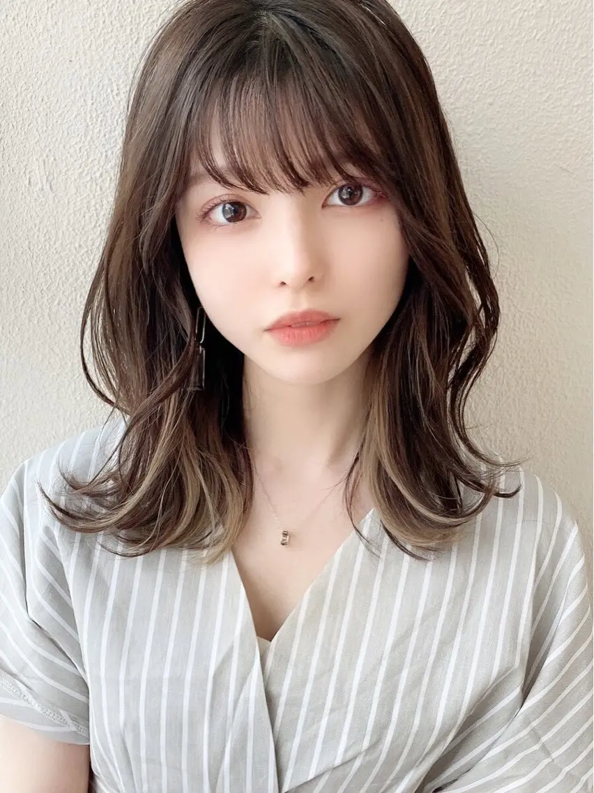 ミディアム カラー カット ヘアカラー トリートメント 縮毛/髪質改善🌈 川井雄太のヘアスタイル