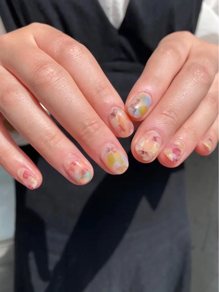 ネイル ジェルネイル マグネットネイル ニュアンスネイル ワンカラーネイル パラジェル ハンドネイル 草加ニュアンスネイル 🌚hersのネイルデザイン