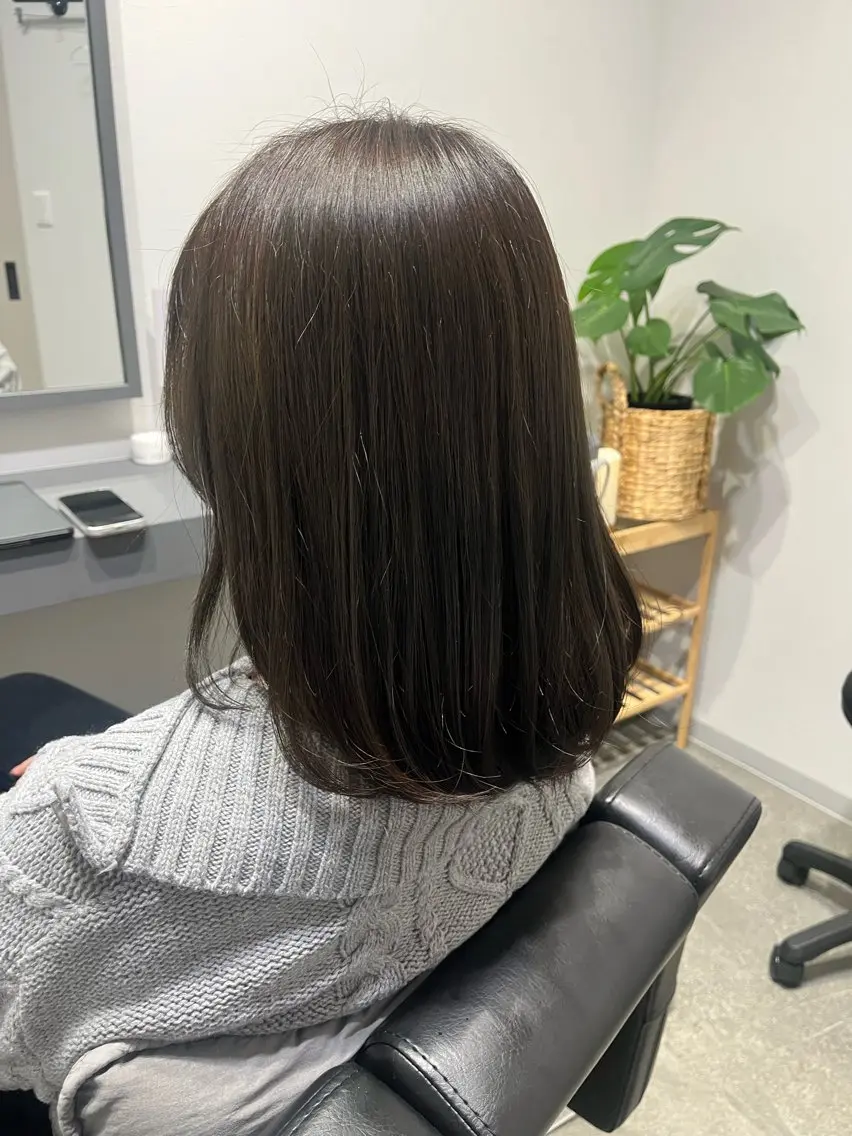 ミディアム 髪質改善 カット ヘアカラー 堀越 エリのヘアスタイル