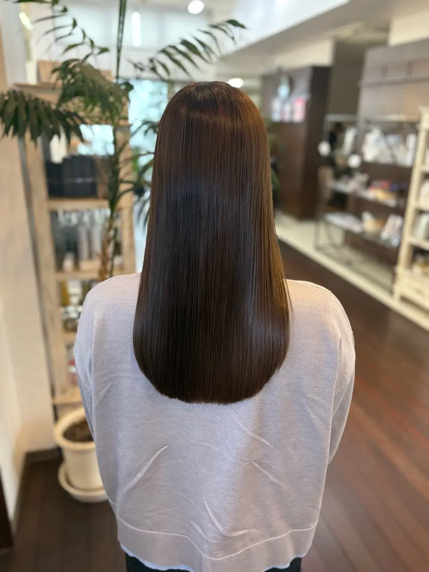ロング 髪質改善 トリートメント カット ヘアカラー 出水 裕大のヘアスタイル