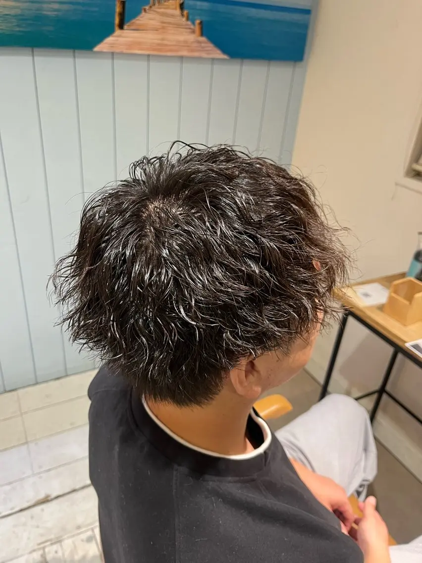 パーマ メンズ カット パーマ メンズ特化 山崎  蓮のヘアスタイル
