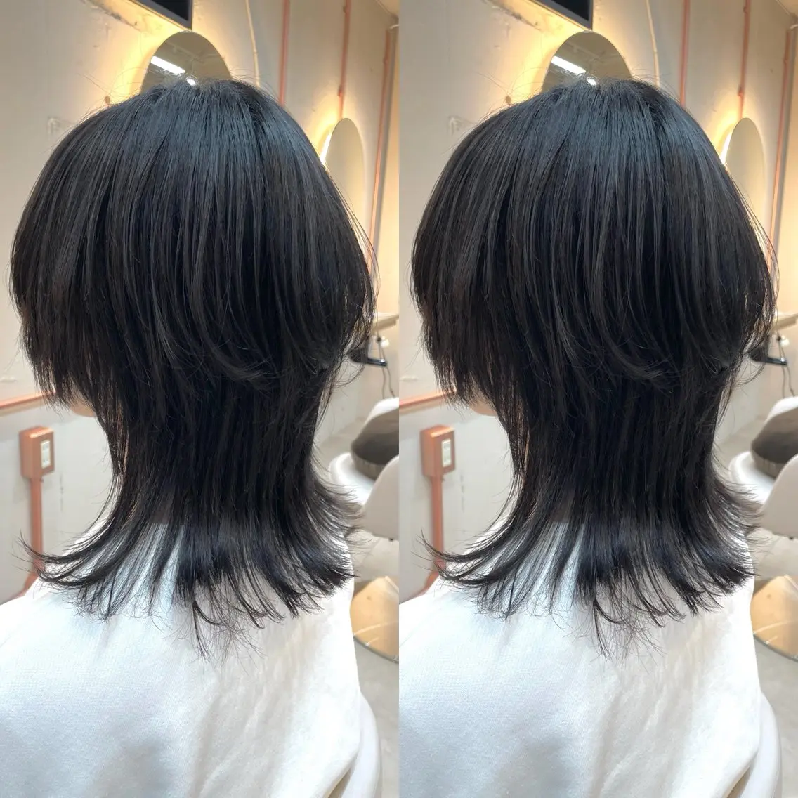 ミディアム ハイレイヤー レイヤーカット ウルフカット カット トリートメント ヘアセット ブリーチ無しダブル カラー🦕まどかのヘアスタイル