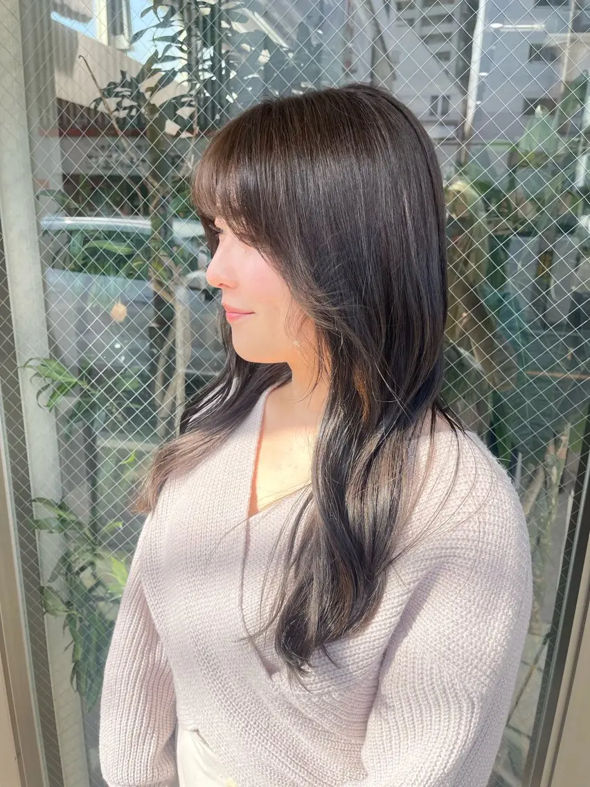 【💕前髪カット付き艶カラー💕】✨️艶カラー+3stepトリートメント+前髪カット🫧の写真