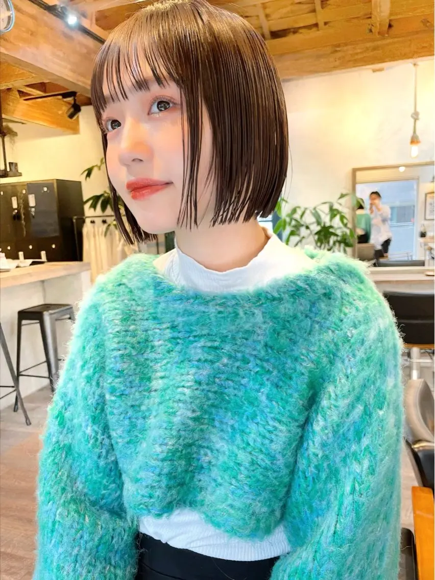 ショート ボブレイヤー ボブ くびれヘア 韓国風ヘア レイヤーカット カット 縮毛矯正 結べるレイヤーボブ くびれLady表参道のヘアスタイル