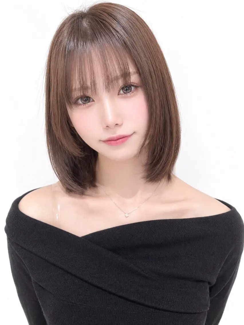 セミロング ボブ レイヤーカット カット トリートメント 齋藤 拓郎のヘアスタイル