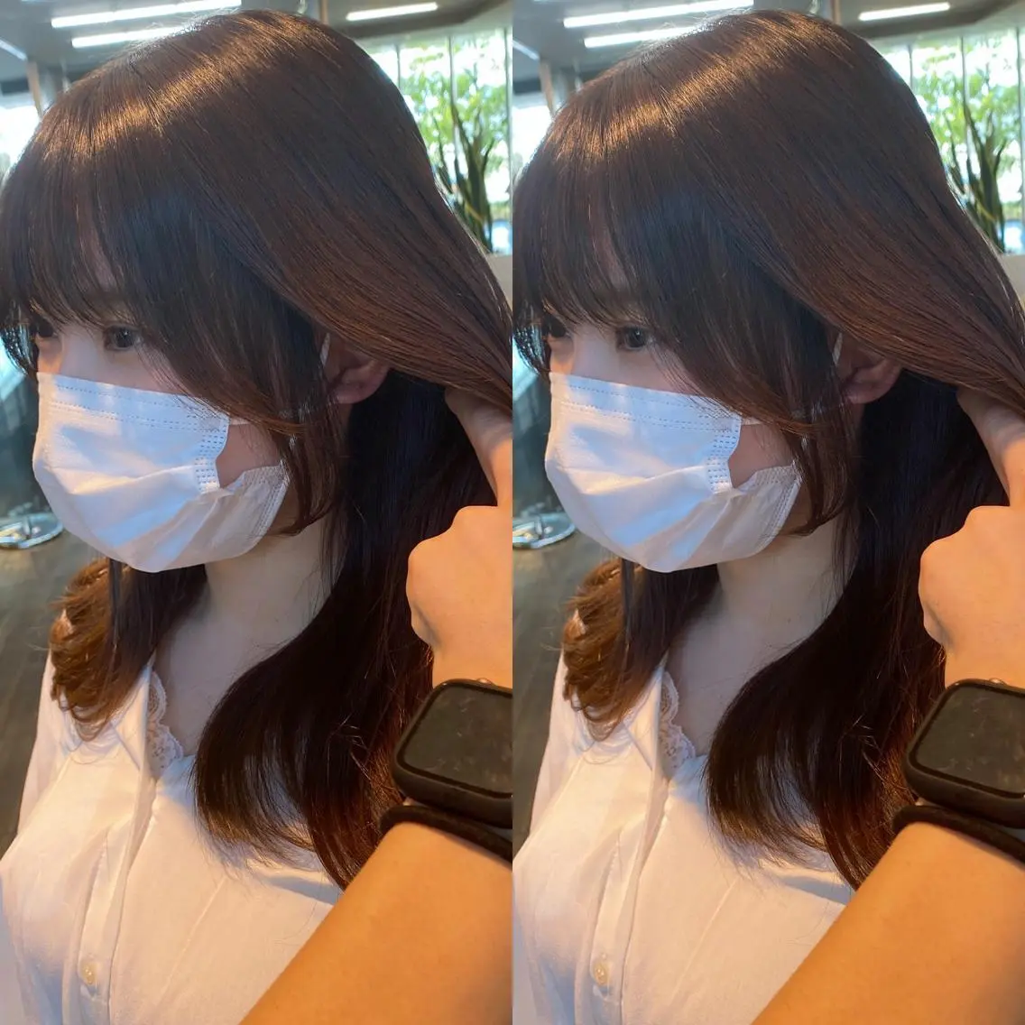 ロング ヘアアレンジ 顔周りカット カット 誰より丁寧なカット/ 小林輝/レイヤーのヘアスタイル
