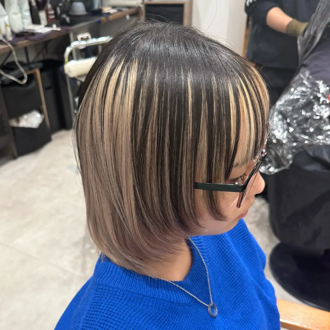 ショート ヘアカラー トリートメント ルナ🫐縮毛矯正 🫐髪質改善のヘアスタイル
