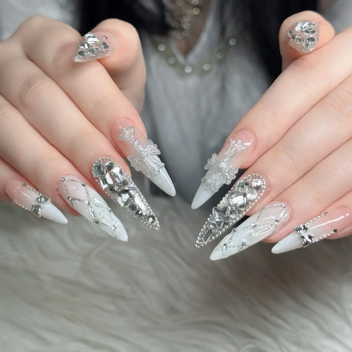 ネイル フットネイル フレンチネイル グラデーション 韓国ネイル ロングネイル ハンドネイル Hani Nail Salonのネイルデザイン