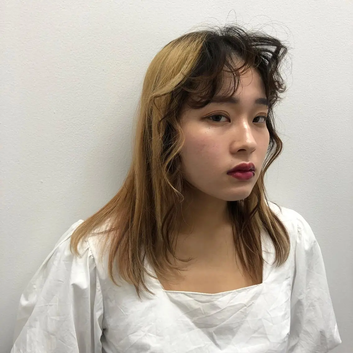 ミディアム カラー ヘアアレンジ 韓国ヘア┊︎レイヤー ┊︎haruka🌙のヘアスタイル