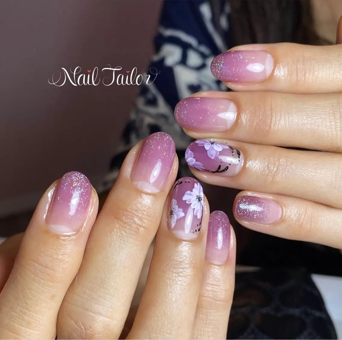 ネイル アートネイル フラワーネイル ジェルネイル ワンカラーネイル ハンドネイル NailTailor ネイルテイラーのネイルデザイン