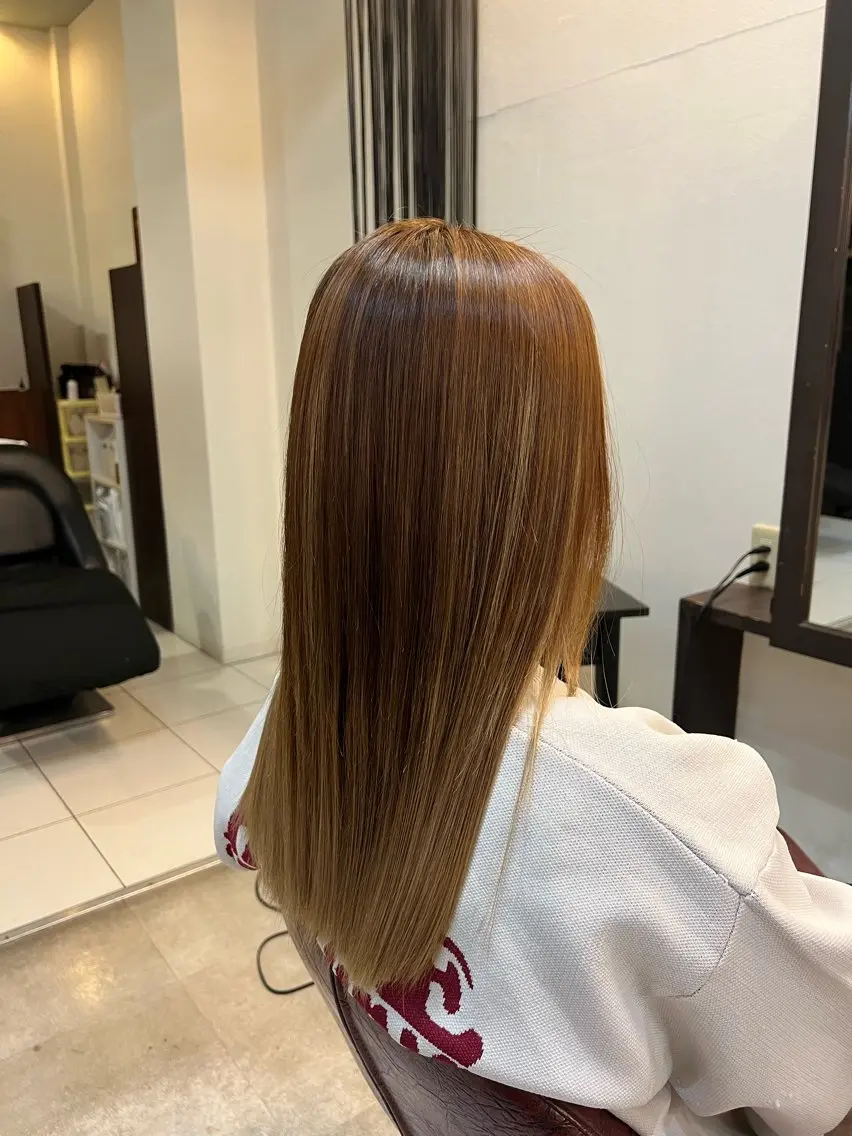 ロング 縮毛矯正 吉岡 なみのヘアスタイル