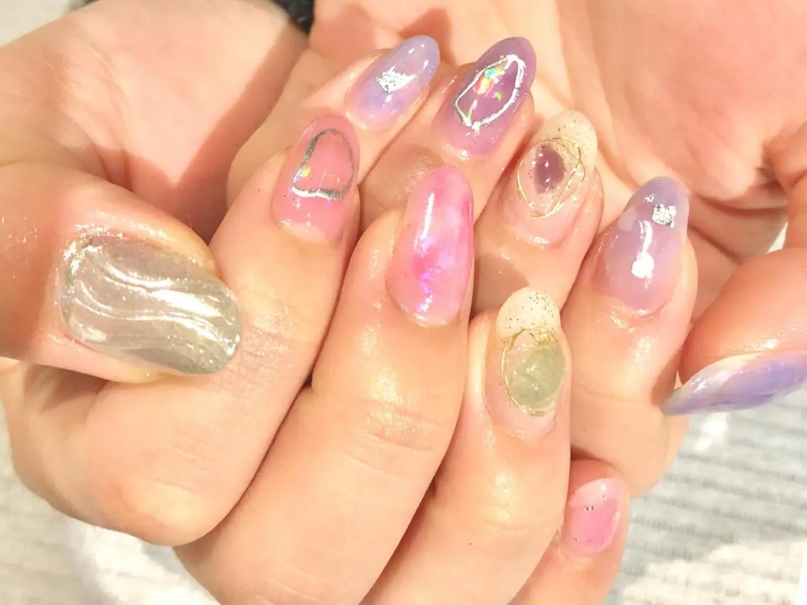 ネイル ニュアンスネイル 春ネイル TRAM-nail moriizumiのネイルデザイン