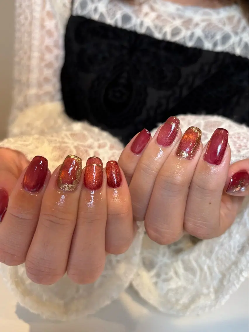 ネイル グラデーション 韓国ネイル マグネットネイル ニュアンスネイル 冬ネイル ハンドネイル Kai nail Mayukoのネイルデザイン