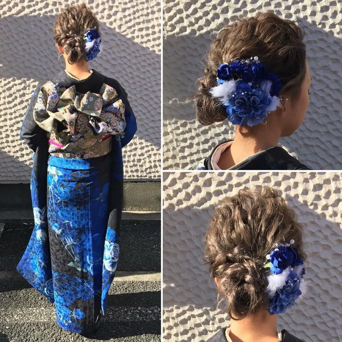 セミロング ヘアアレンジ 成人式 着付け KANA カナのマツエク・マツパデザイン