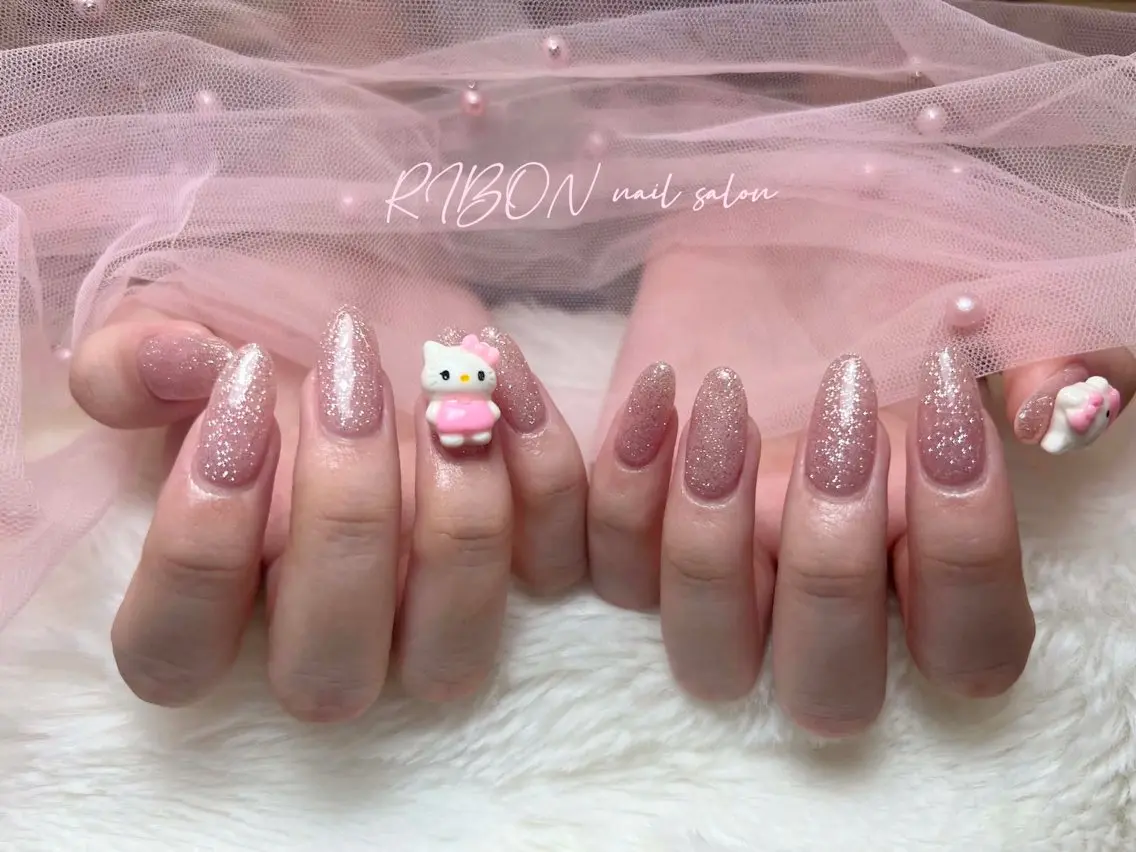 ネイル チークネイル 長さ出し フレンチネイル ジェルネイル グラデーション ハンドネイル RIBON nail 高田馬場のネイルデザイン