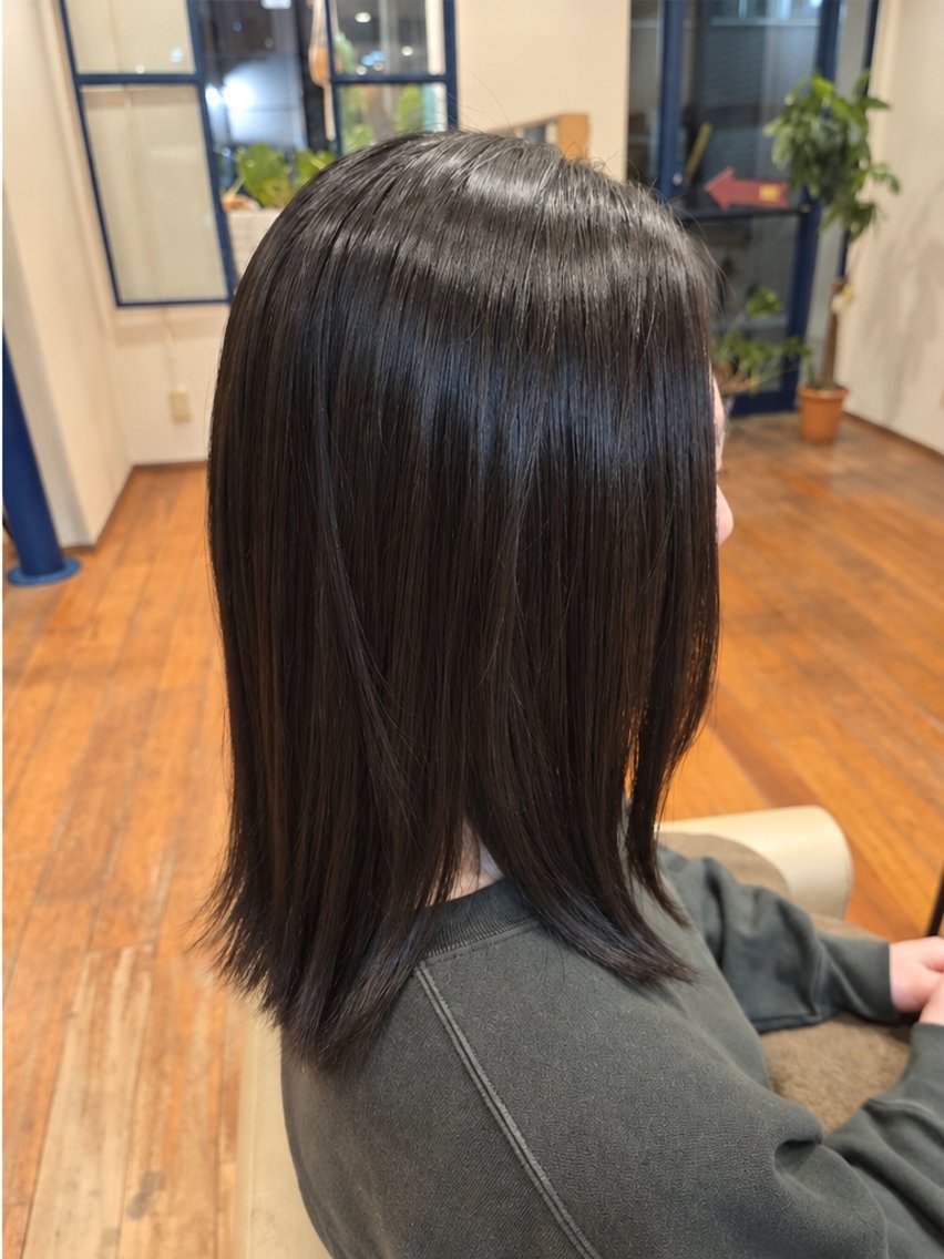 ミディアム 髪質改善 縮毛矯正 ￥0円モデル募集中❗ 小村田 亮子のヘアスタイル