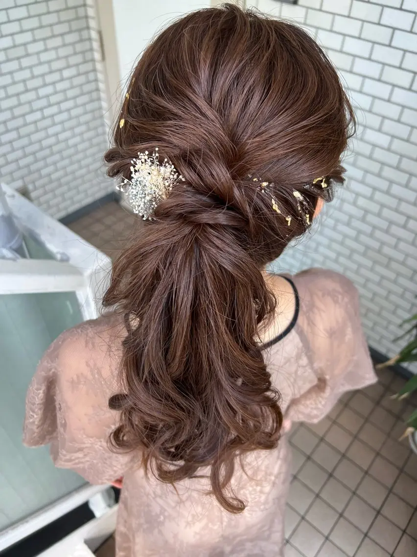 ヘアアレンジ ポニーテール 大人可愛いヘアメイク 💋🧚‍♀️しずかのヘアスタイル