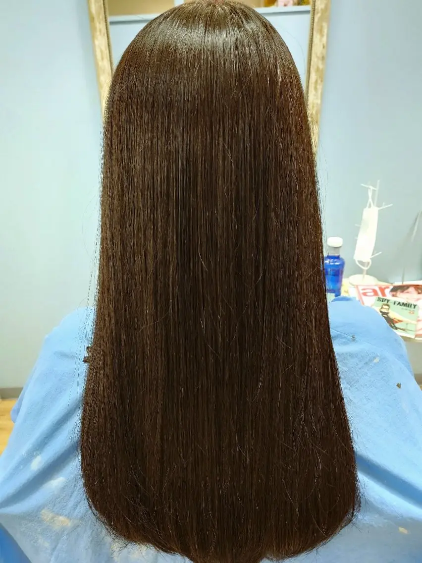 カラー 黒髪 ブルーカラー ブルーブラック のむら りさのヘアスタイル