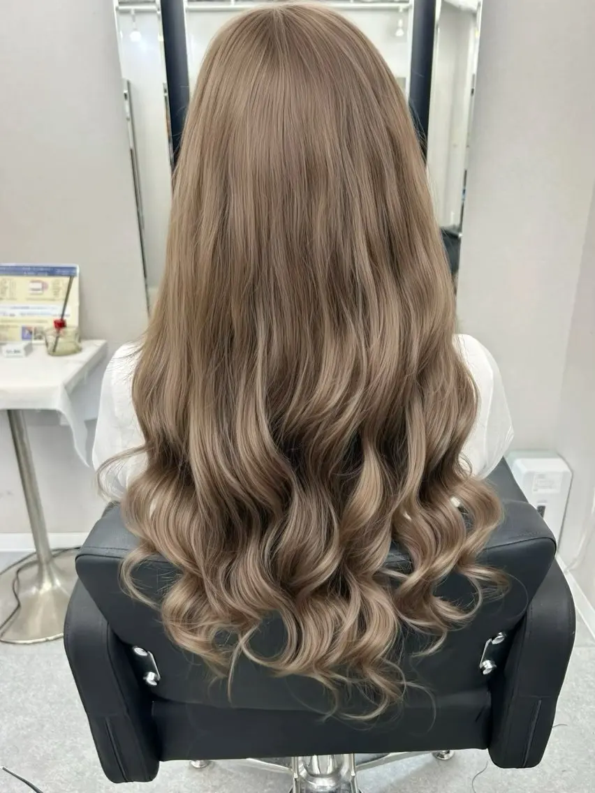 ロング カラー シールエクステ バレイヤージュ ハイライトカラー ハイトーンカラー エクステ カット エクステ レイヤー/エクステ alpha下妻のヘアスタイル