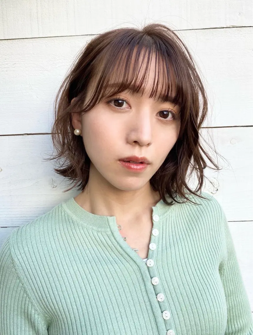 ミディアム パーマ カット パーマ Babylone hair&makeのヘアスタイル