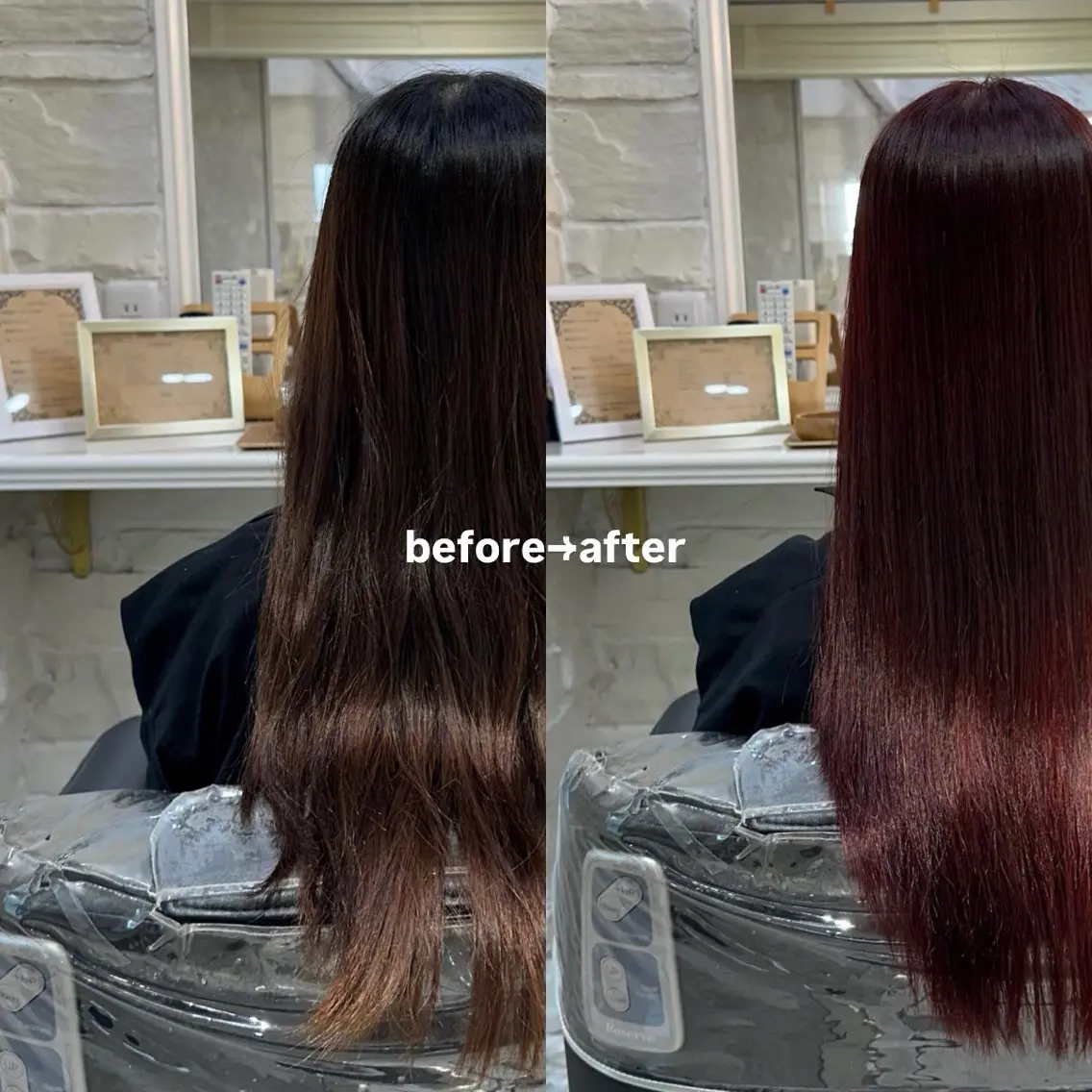 ロング ヘアカラー トリートメント 八木橋 音寧のヘアスタイル