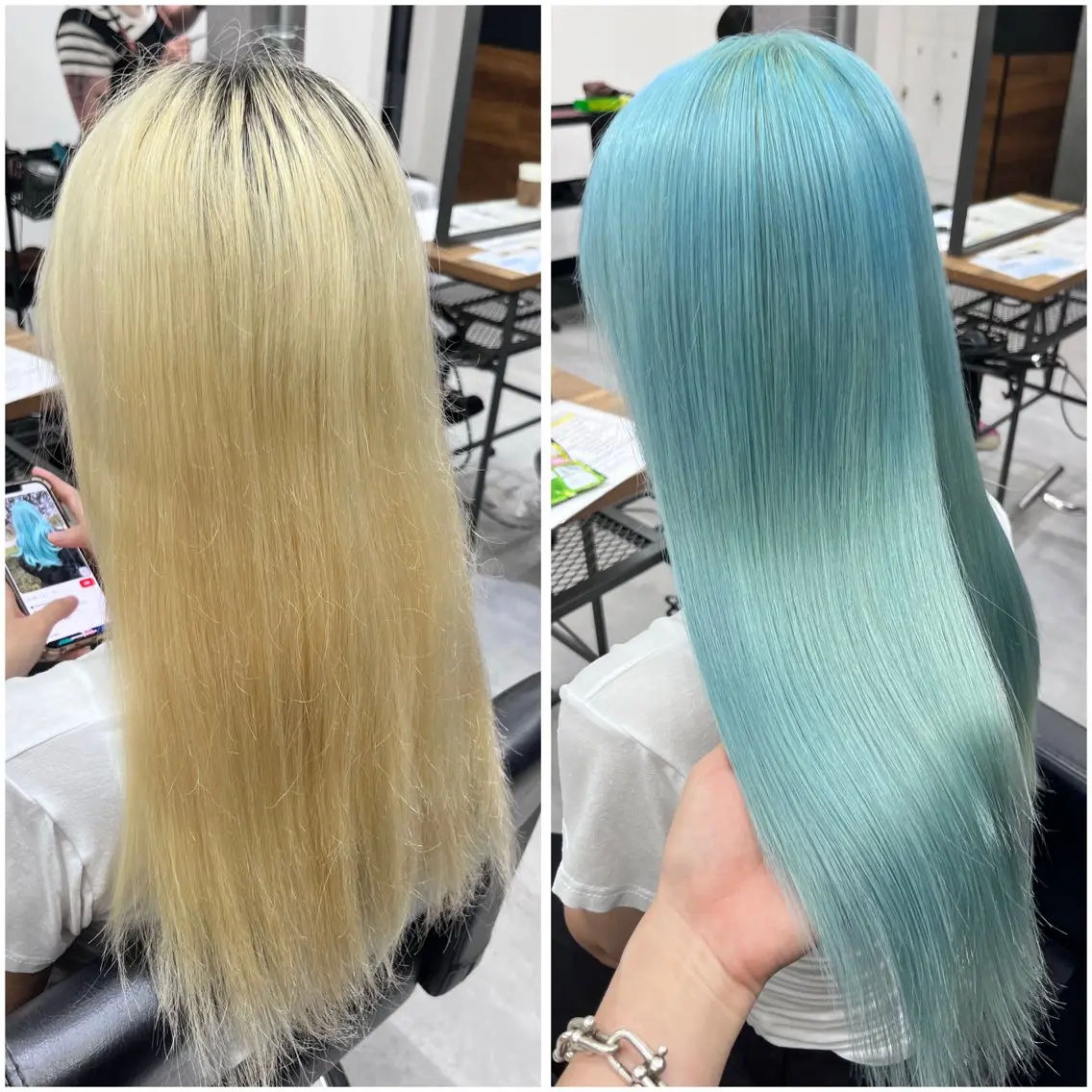 ロング カラー エメラルドグリーン MAKO ❤️🔥NEXTのヘアスタイル