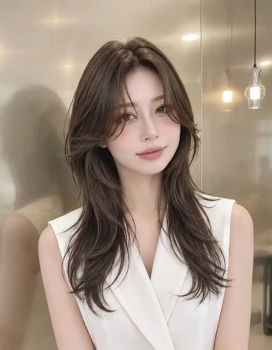セミロング カラー カット ヘアカラー トリートメント 新宿/レイヤー特化 韓国ヘア/海外ヘアのヘアスタイル
