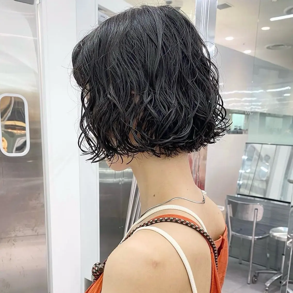 ショート パーマ カット パーマ minori パーマ/透明感カラーのヘアスタイル