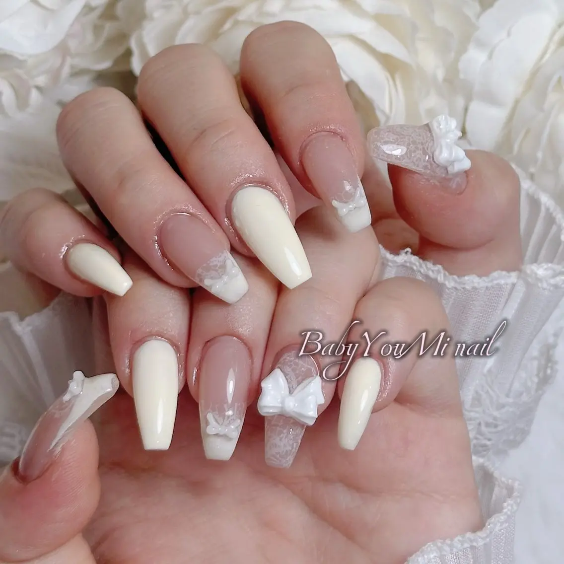 ネイル オーロラネイル チークネイル 成人式 フットネイル フレンチネイル ハンドネイル BabyYouMi nailのネイルデザイン