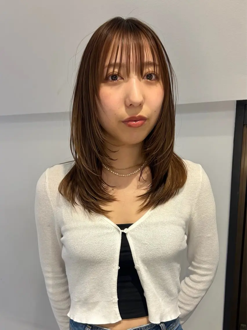 ミディアム カラー パーマ ヘアアレンジ メンズ ヘアカラー トリートメント レイヤー/透明感/ ブリーチなし/わかなのヘアスタイル