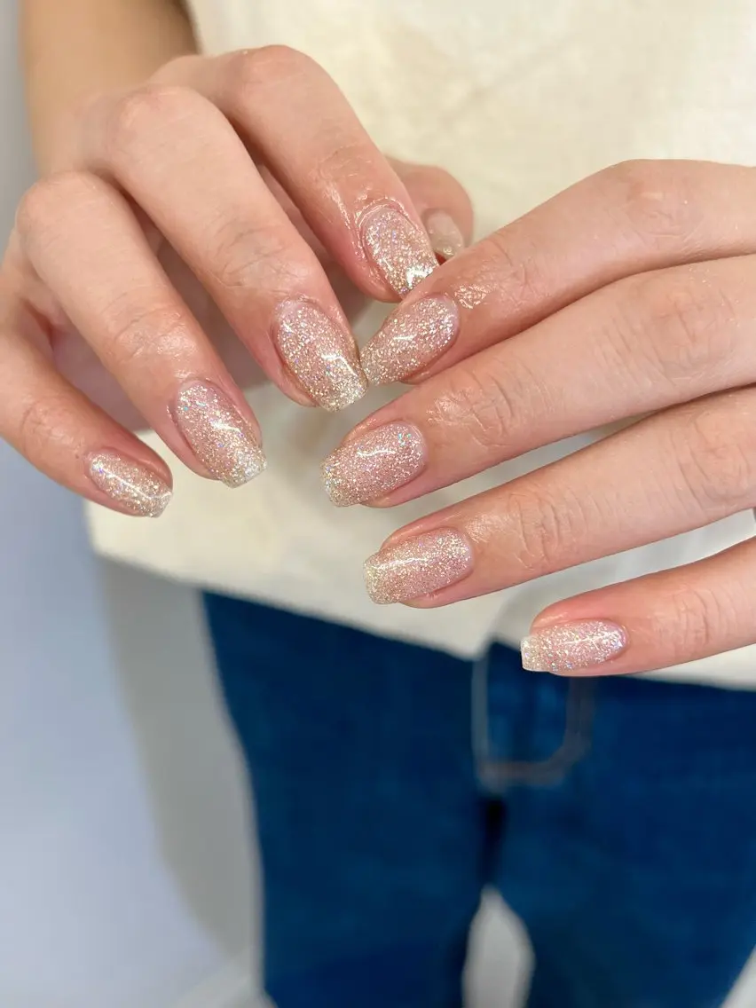 ネイル クリアネイル ジェルネイル キラキラネイル ラメ(グリッター) マグネットネイル ハンドネイル ハンドケア Bana_ Nailのネイルデザイン