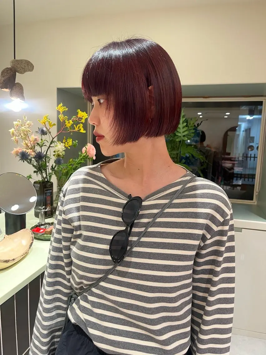 ショート カラー レッドカラー ヘアセット🎀パーマ Tsubasaのヘアスタイル