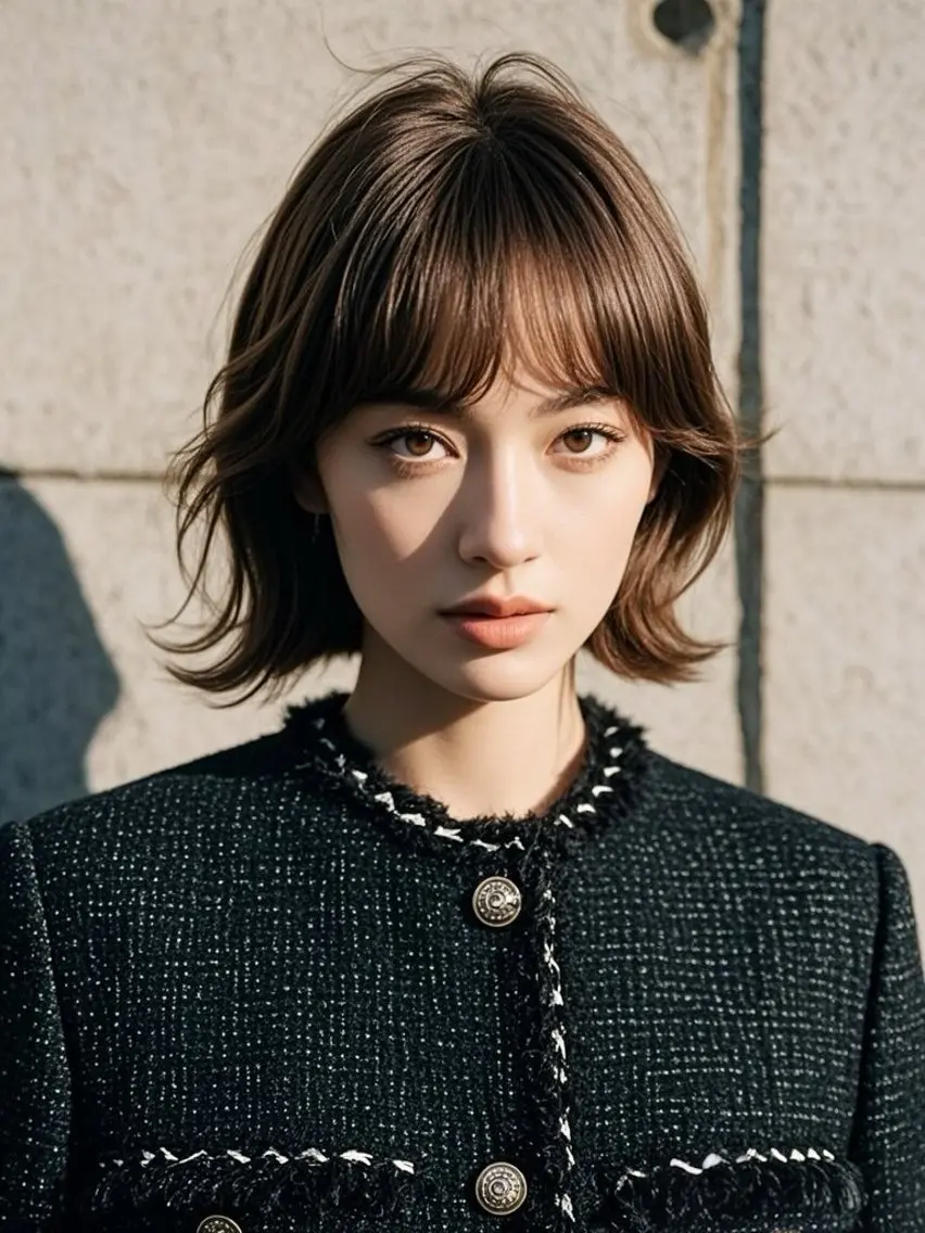 ミディアム ショートボブ ミディアムレイヤー ミディアムパーマ アッシュ ボブ カット ヘアカラー ウルフカット 811 大阪梅田 ウルフのヘアスタイル