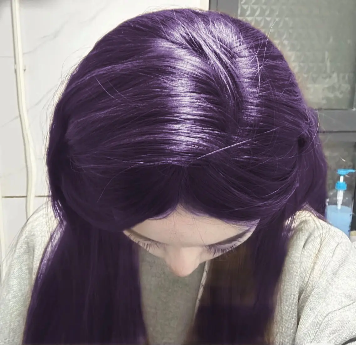 ロング カラー ラベンダー💜 グレージュ🩶のヘアスタイル