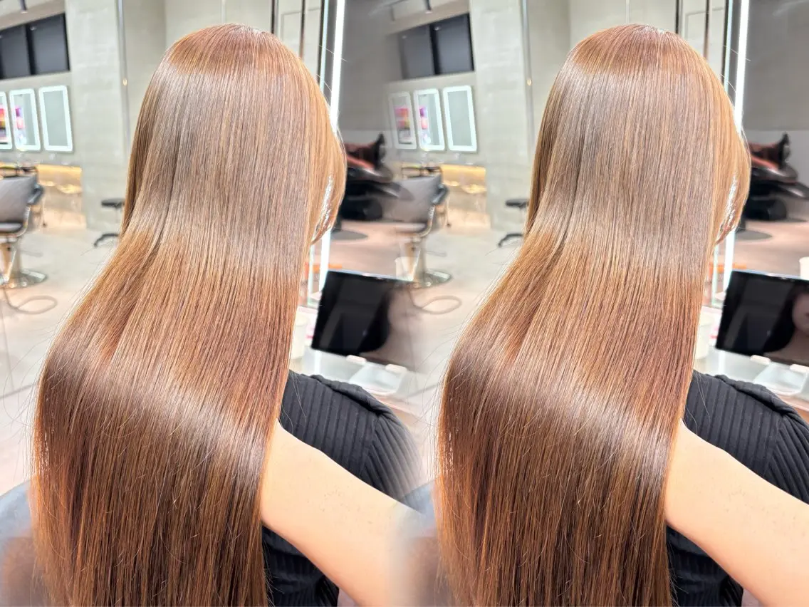 ロング カラー パーマ ブリーチ ブリーチなしカラー 髪質改善 レイヤーカット 縮毛矯正 【博多髪質改善】 吉村 清志のヘアスタイル