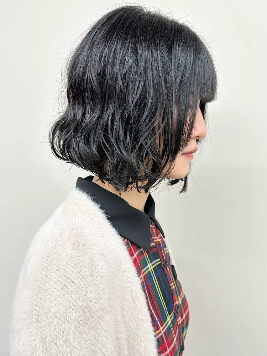 ミディアム パーマ カット パーマ ボブ/ゆるふわ ボブパーマ/とういのヘアスタイル