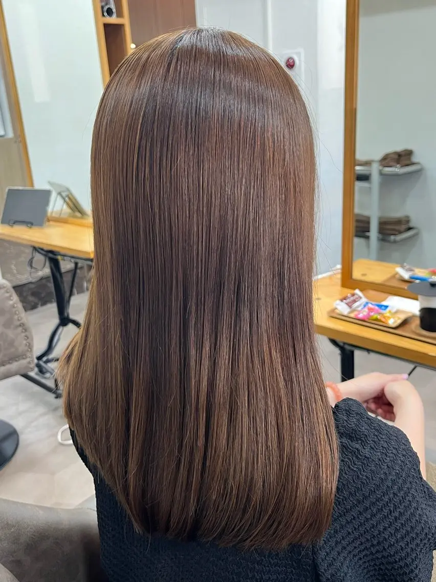 ロング カット 縮毛矯正🌟カラー╱ ╱いいじまのヘアスタイル