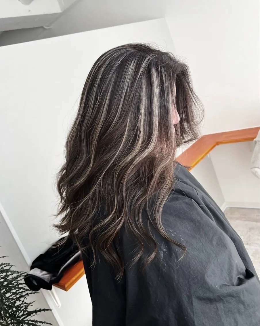 セミロング カラー ダークグレー ダークグレージュ グレージュ ハイライトカラー ハイライト 指名数No.1 /NAOYAのヘアスタイル