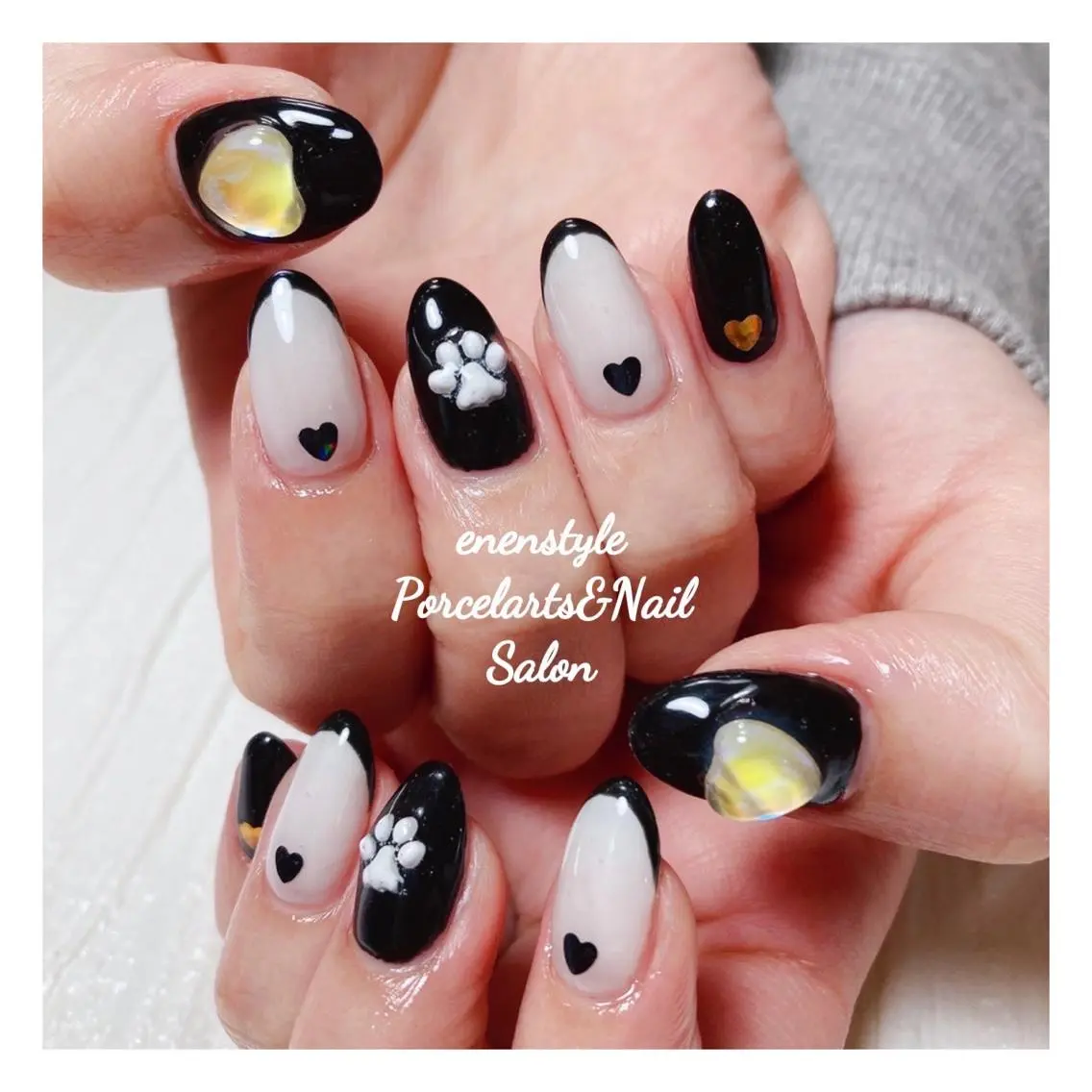 ミディアム ネイル 🐾enen style 🐾のネイルデザイン