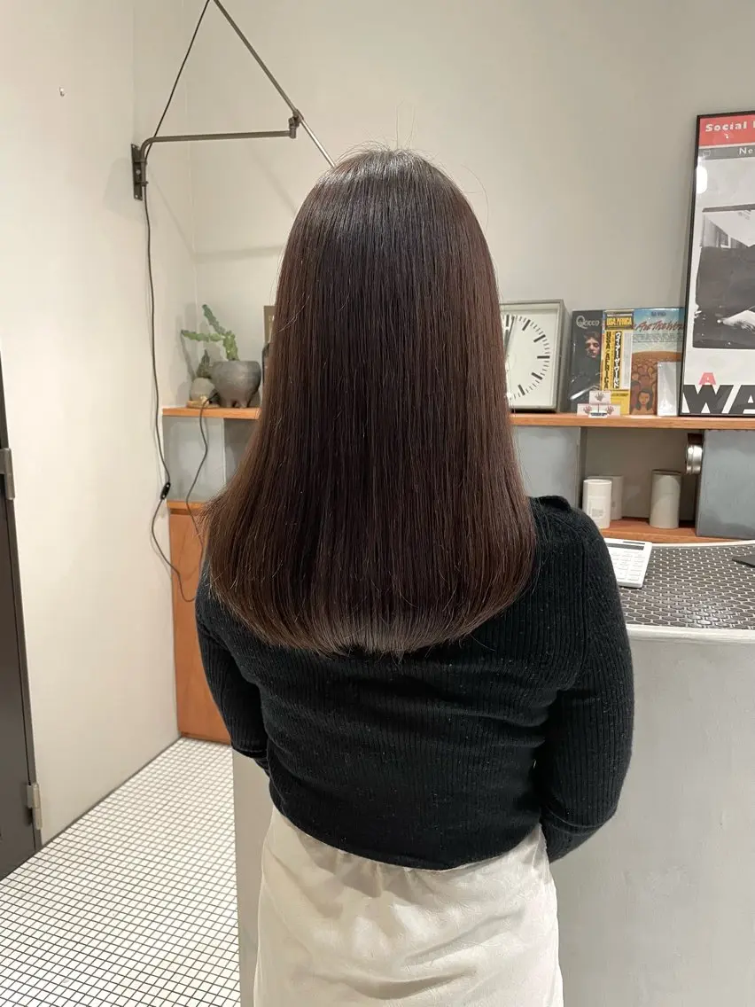 セミロング カラー カット ヘアカラー トリートメント GPIP 近藤沙樹のヘアスタイル