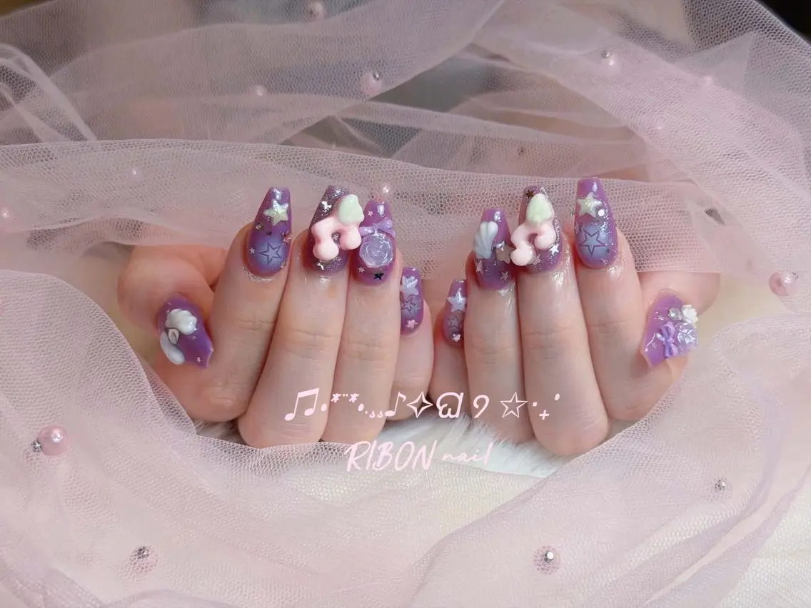 ネイル チークネイル 長さ出し フレンチネイル ジェルネイル グラデーション ハンドネイル RIBON nail 高田馬場のネイルデザイン