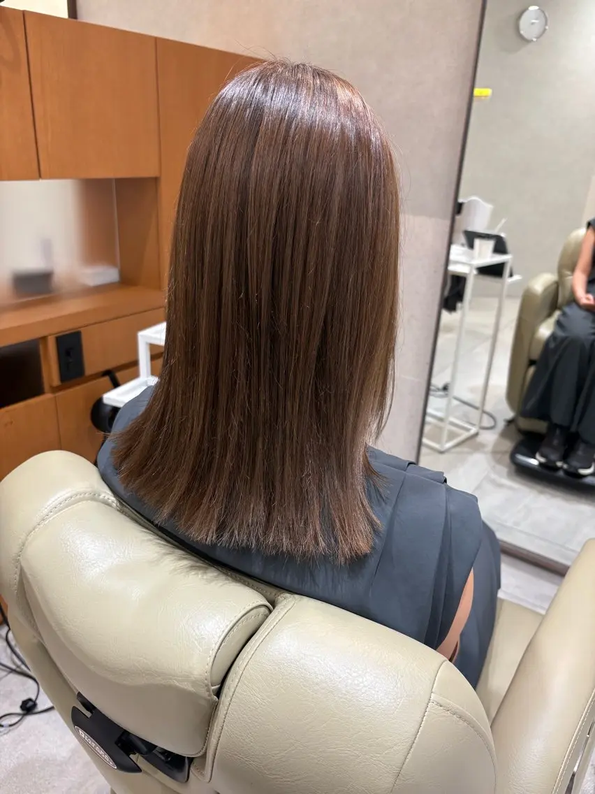 セミロング カラー ブラウンカラー ヘアカラー ボブ/透け感カラー tomoeのヘアスタイル