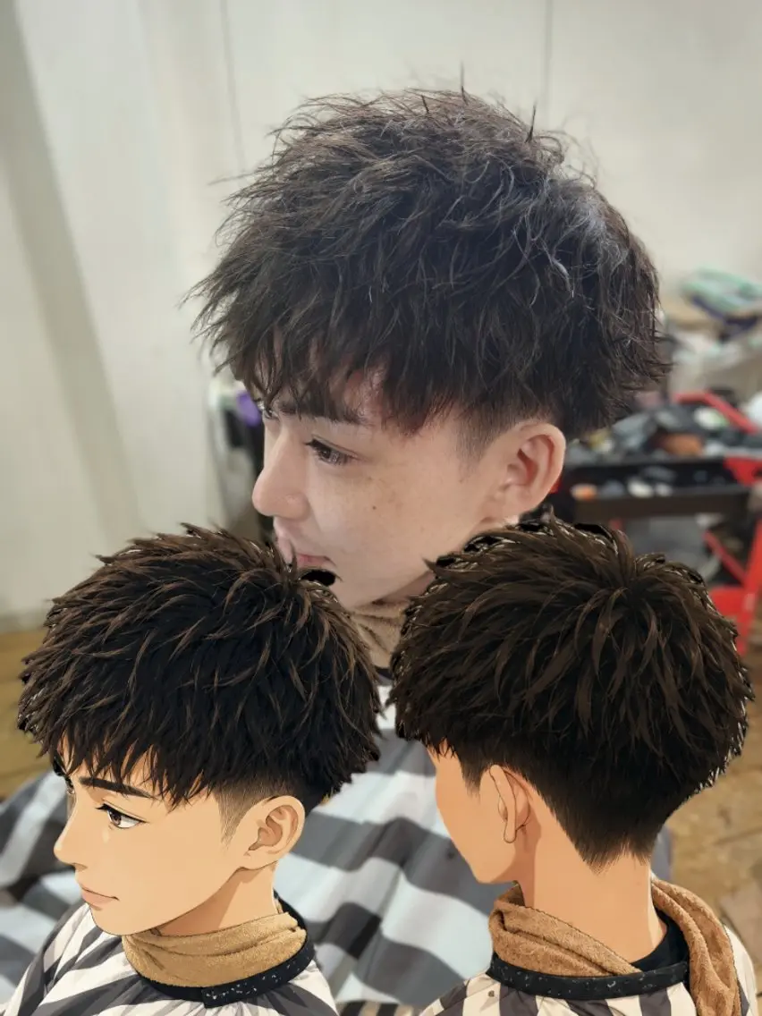 メンズ パーマ カット パーマ タカハシ ユウヤのヘアスタイル