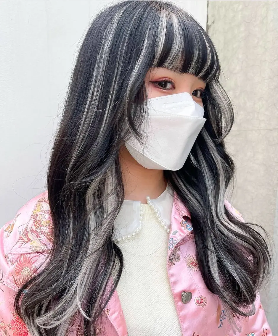 ロング カラー シールエクステ ハイトーンカラー エクステ 似合わせヘア 💐たかさきかなこのヘアスタイル