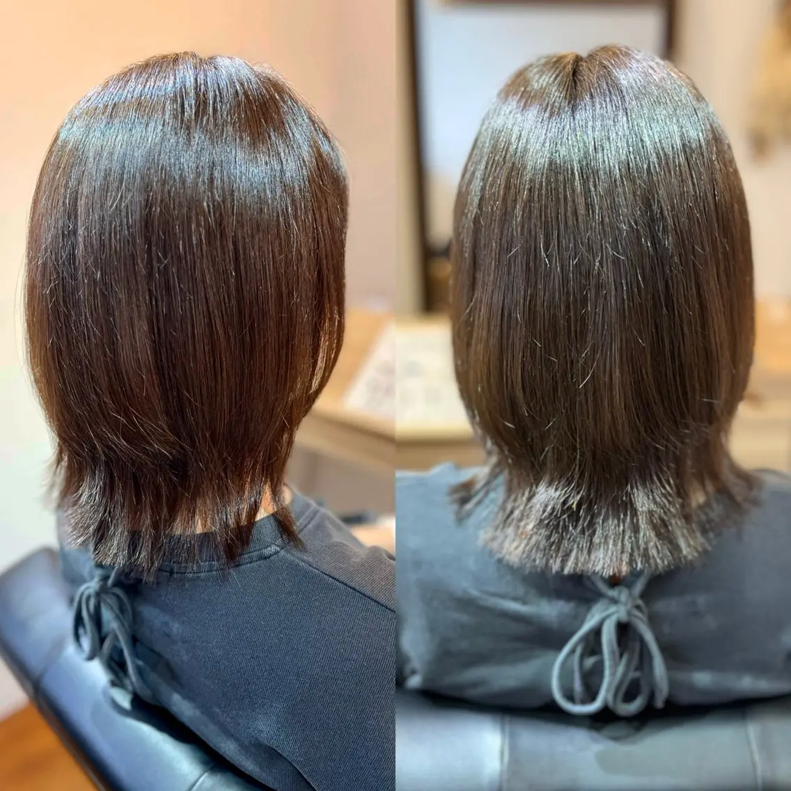 ミディアム くびれヘア レイヤーカット 縮毛矯正 【マリブ伊勢崎本店】 hiroのヘアスタイル
