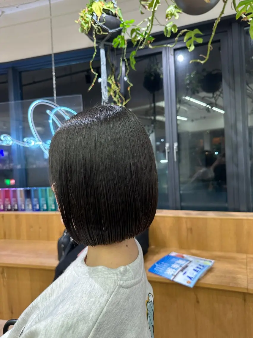 ショート 切りっぱなしボブ ボブ 切りっぱなし/髪質 改善矯正/さやか🫧のヘアスタイル
