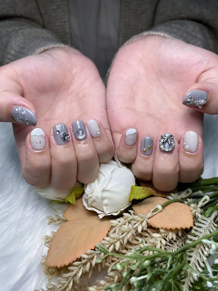 ネイル 冬ネイル クリスマス ハンドネイル UM Nail Salonのネイルデザイン