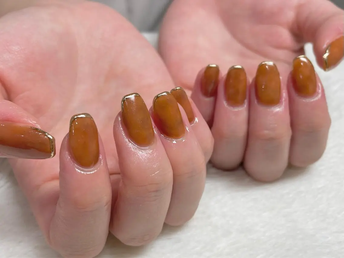 ネイル フレンチネイル ミラーネイル riri-nail Rie Endoのネイルデザイン