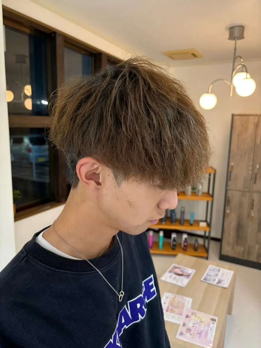 メンズ カット パーマ 肥後 力のヘアスタイル